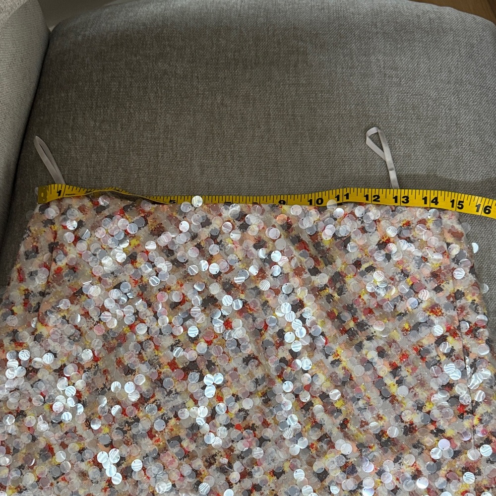 NWT J.Crew Collection Sequin Wool Tweed Mini Skirt in Cream, Yellow & Brown - Picture 7 of 10